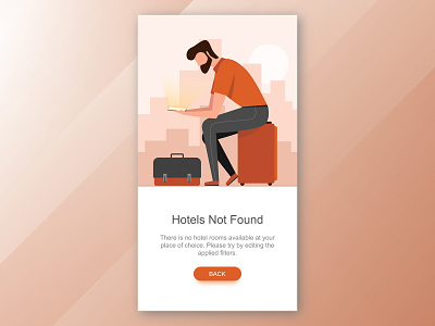 Hotels Not Found 3d 404 character art city error food illuatration interface design travel ui uxdesign vfx