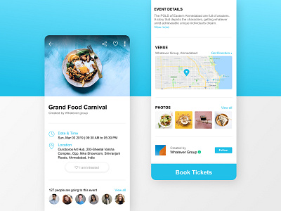 Event page design concept booking app branding clean diet event food food delivery illustration location map app mobile app movie organizer ticket ui ui animation ux design ux writing webdesign white