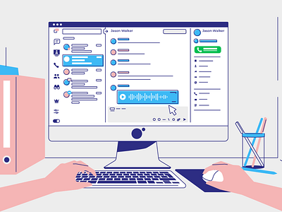 Jivochat — explainer video for a business messenger product admin character crm explainer video jivochat manager ui work