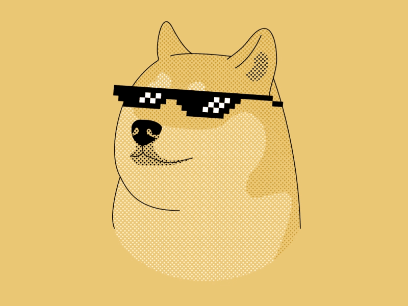 Dogecoin / Deal With Whof Whof character dog dogecoin funny gif meme sunglasses