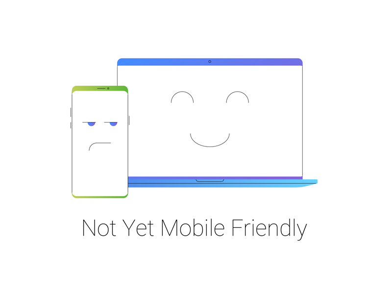 Not Yet Mobile Friendly laptop macbook iphone phone mobile stratup saas icon icons