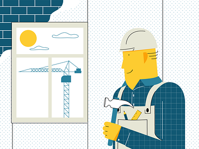 Construction Worker builder character construction constructor erection explainer illustration laborer worker workman