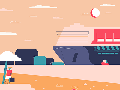 Cruise Holidays beach cruise cruise ship explainer explainer video holidays hot illustration meet ocean relax rest sea ship summer travel vacation