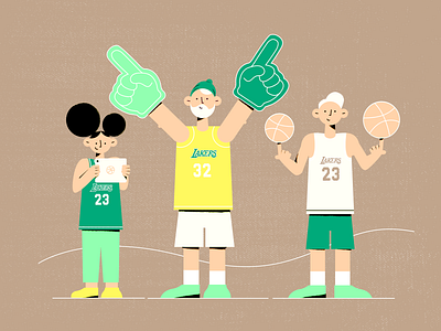 Lakers ball basketball character characters explainer explainer video fan game illustration lakers match sport sport branding team