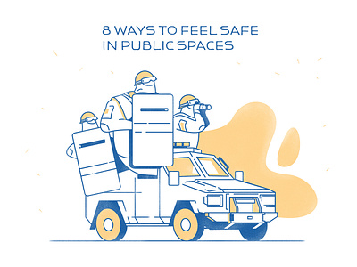 8 Ways To Feel Safe In Public Spaces attack blog illustration calm character characters cops explainer explainer video help illustration police safe security swat terrorist