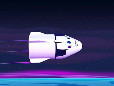 SpaceX Dragon (animated 3d model) 2d animation 3d animation 3d model animation cosmos elon musk explainer explainer video gif illustration space spacex spacex dragon