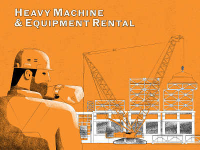 Heavy Machine & Equipment Rental (explainer video) characters construction explainer video on time orange rush texture time tractor truck