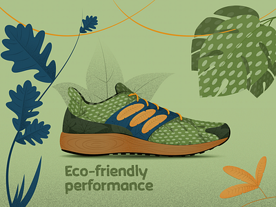 Eco-friendly performance asics fall illustration leaf magazine magazine ad nike print ad puma run running