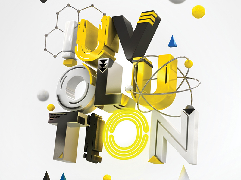 Caixa IUVolution 3d illustration branding
