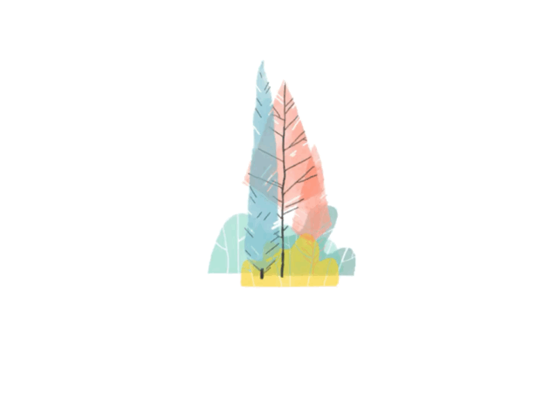 Little Forest branding cafe forest illustration ipad pro procreate tree