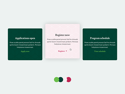 Cards color design hover pattern typography ui