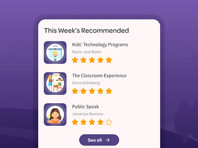 This Week's Recommended app design education kids ui vector