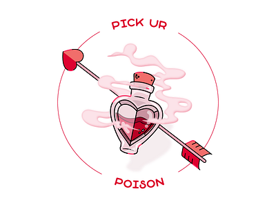 Pick ur poison arrow heart illustration pink potion valentines valentines day vector vector art vector illustration