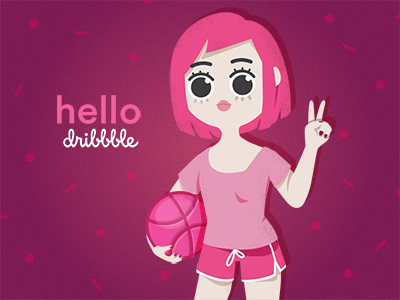Hello debut girl hello illustration illustrator pink sports vector illustration vectors