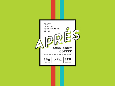 Aprés Concept 80s bold brand brand identity branding bright colors color colorful fun mod modern packaging protein drink rebrand type lockup typography