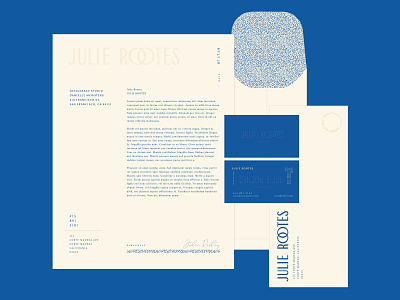Julie Rootes Interiors Collateral Concept bold bold color brand identity branding business card collateral collateral design color envelope fun letterhead logo logotype modern pattern playful texture type type lockup typography
