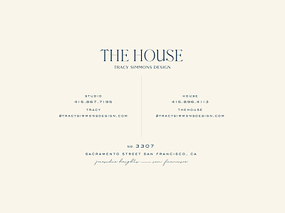 The House by Tracy Simmons Concept brand identity branding business card classic collateral collateral design minimalistic parisian simple type type lockup typography