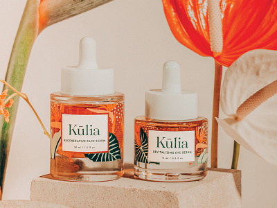 Kulia Skincare beauty branding face serum floral hawaii illustration packaging skincare packaging tropical