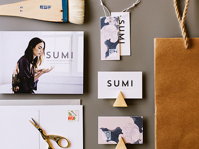 Sumi brand identity collateral design fashion identity kimono paper materials rebrand