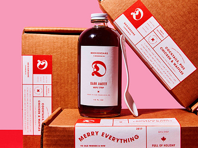 Designsake Maple Syrup holidays illustration label design maple syrup packaging packaging design typography
