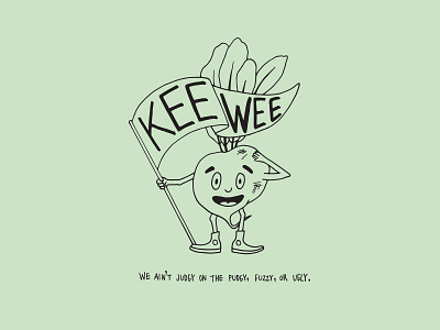 Keewee! We ain’t judgy on the pudgy, fuzzy, or ugly. beet illustration imperfect produce juice packagedesign produce redesign concept ugly produce veggies