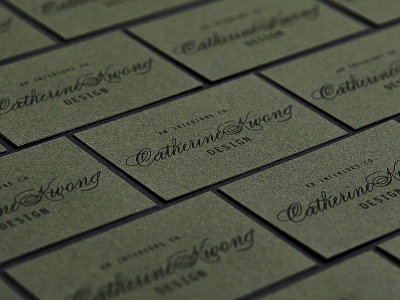 Details of Catherine Kwong Design's business cards brand identity busines card design designsake designsake studio foil stamp identity logo neenah paper print collateral typography