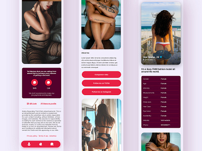 ErotikApp Design Concept adobe adobe xd adobexd app concept design design app girl layout pink porn redesign ui ux web webdesign xd