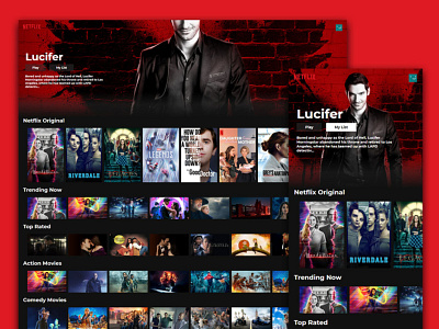 Netflix Clone css layout portfolio react spa ui web web design web site website