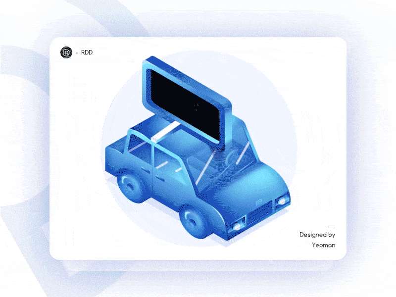 2018 old driver - RDD 2018 animation blue car clean gif illustration team ui
