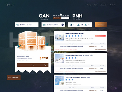 Hotel page airlines card clean hotel illustration landing online page travel ui ux web