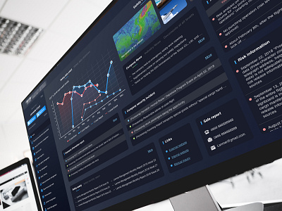 Security system blue chart dark colors data system ui ux web