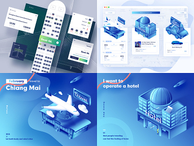 My 2018 #Top4Shots aircraft airlines blue clean fly hotel illustration travel ui ux web
