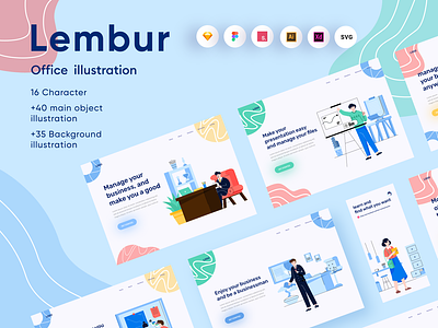 Lembur - Office Kit Illustration