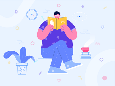 Exploration Illustration - Reading a Book