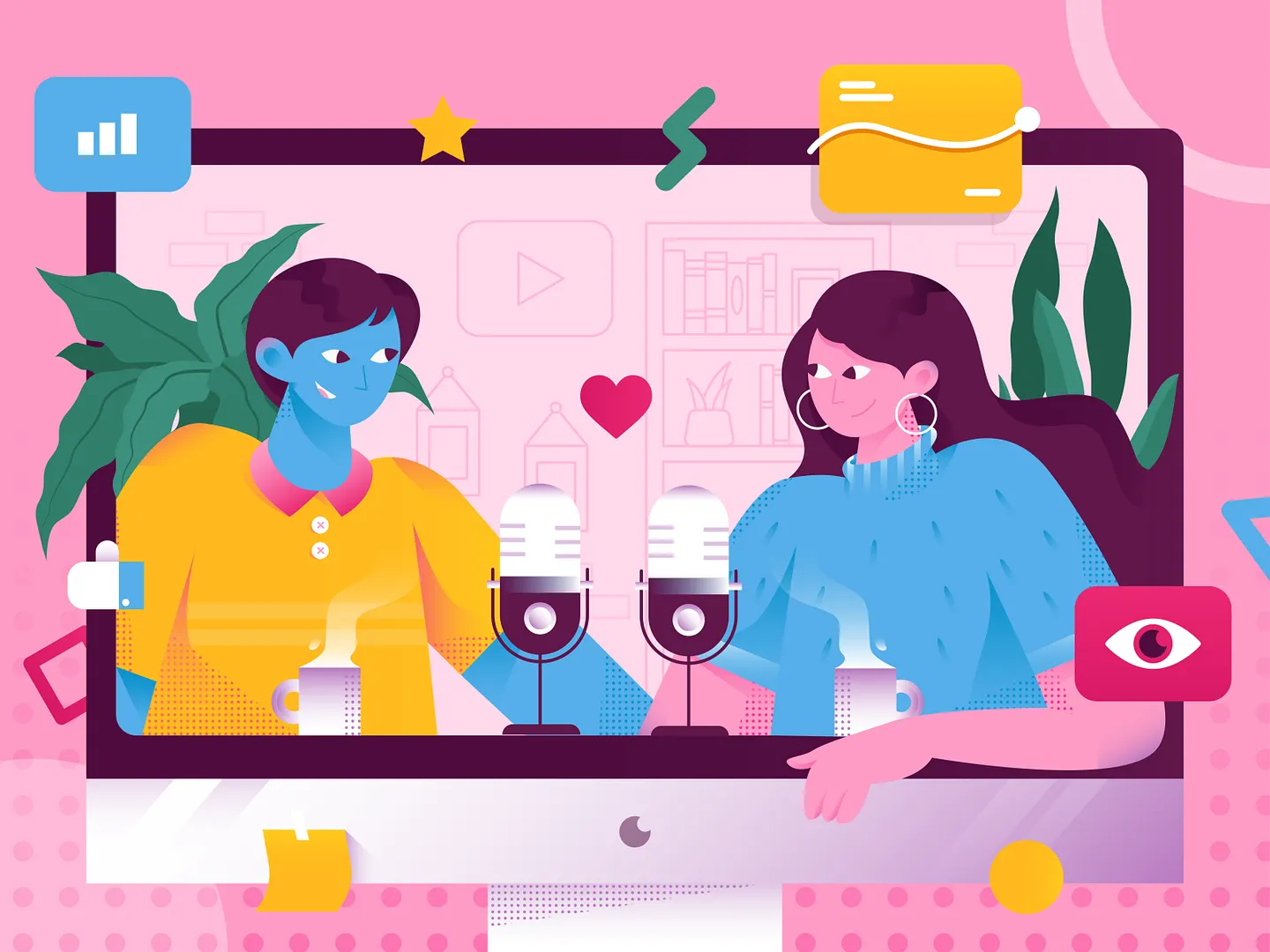 Creative Podcast Illustration for Hobby Websites