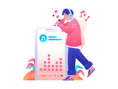 Music Apps Illustration concept