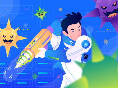 Illustration exploration for internet protection by Glitchbooys on Dribbble