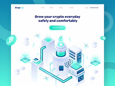 Cryptofun - Header Illustration for Cryptocurrency website