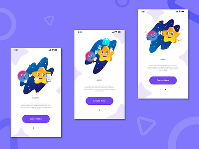 On Boarding illustration Exploration app design app illustration character character design cute design flat design fun galaxy gradient illustration on boarding ui vector website