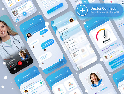 Doctor Connect - Doctor Appointment Mobile App UI Kit appointment bmi bmi calculator book connect doctor health health care health care app medical mobile app mobile app ui modern neumorphic neumorphism ui ui kit
