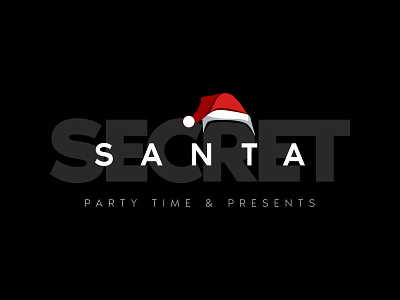 Secret Santa black christmas design gift holidays illustration invitation invite joy logo santa secret secret santa