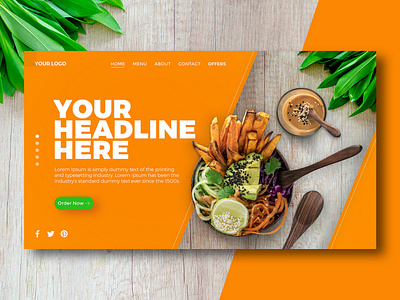 Healthy food banner concept.
