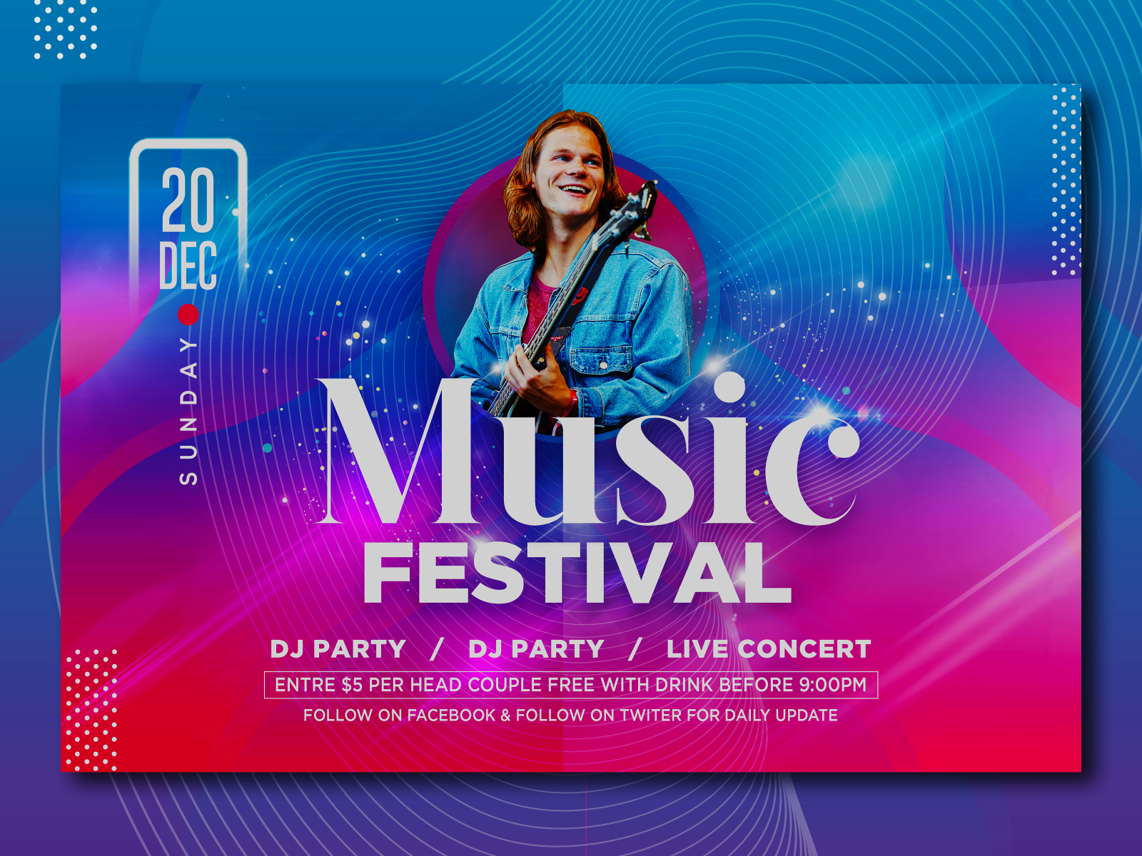 Music festival party poster design. by psuiuxdesign on Dribbble