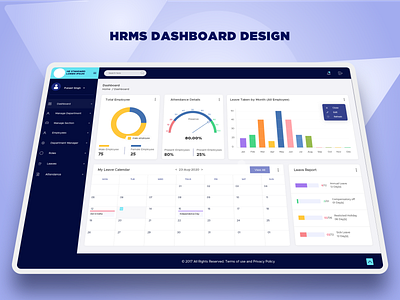 HRMS Dashboard Design UI/UX Design creative agency dashboad dashboard app data design employee management graphic design hrms leave management management app ui user experience ux ux design