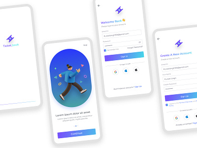 Event App Sign In and Sign Up page branding creative agency dailyui design event eventbooking graphic design illustration login logo onboarding signin signup ui user experience ux ux design