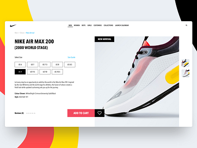 Nike New Arrival Product Page concept