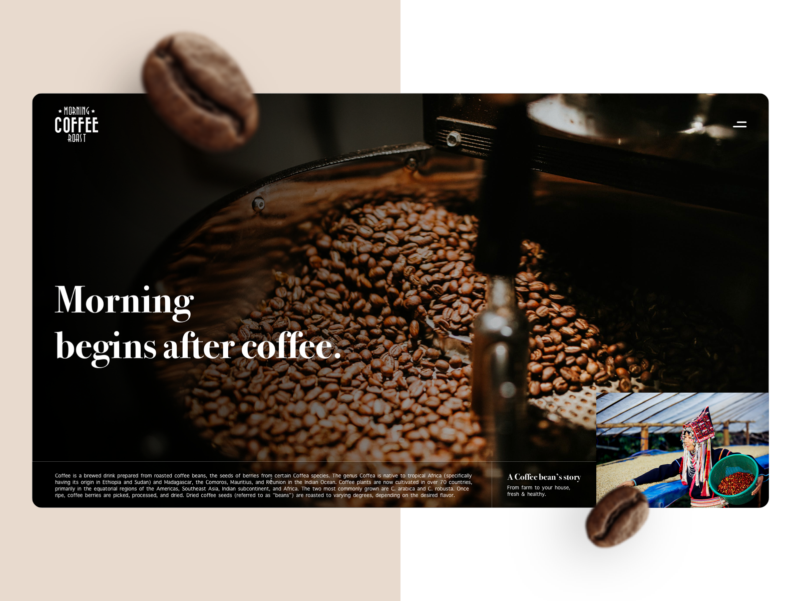 Roasted Coffee Landing page concept by Siva shanmugam on Dribbble