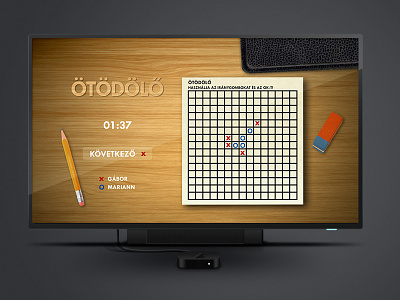 IPTV Five-In-A-Row boardgame design five-in-a-row game interface iptv mediaroom microsoft skeumorphic tic-tac-toe tv web