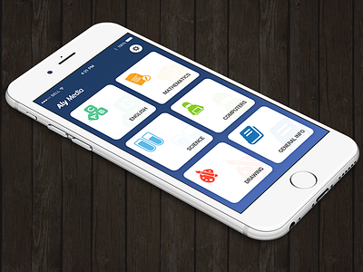 Student App Home Screen Concept home landing screen student subjects