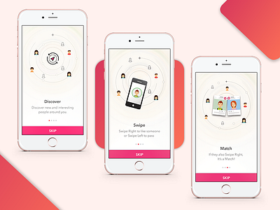 Dating(Tinder) App redesign concept dating app tutorial walkthrough